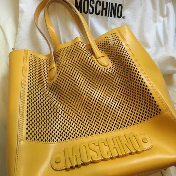 Moschino Medium Yellow Tote